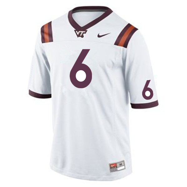 Men #6 Raheem Blackshear Virginia Tech Hokies College Football Jerseys Sale-White
